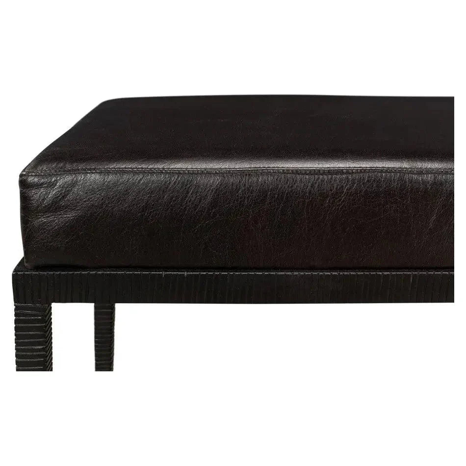 Duke Ridged Iron Bench - LOOMLAN - Sarreid - Bedroom Benches