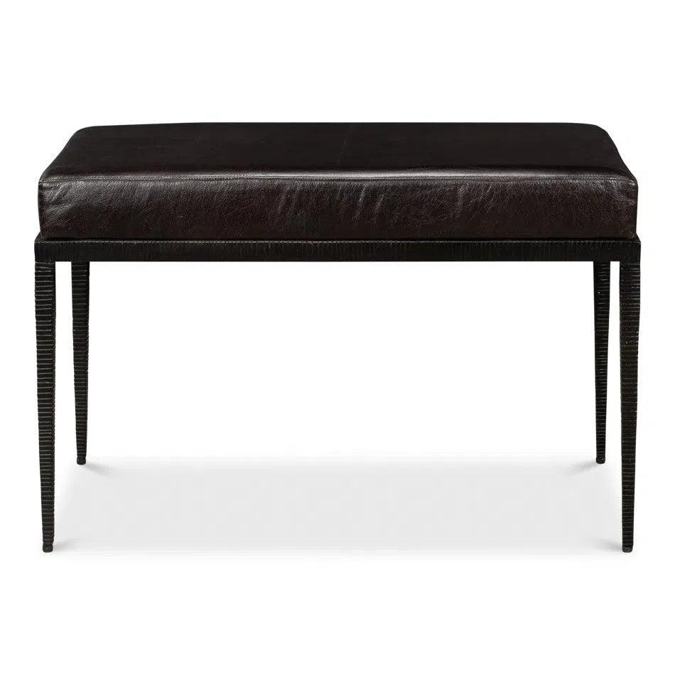 Duke Ridged Iron Bench - LOOMLAN - Sarreid - Bedroom Benches