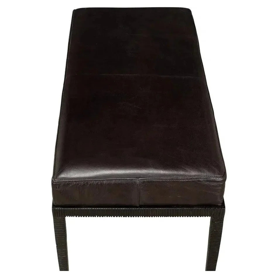 Duke Ridged Iron Bench - LOOMLAN - Sarreid - Bedroom Benches