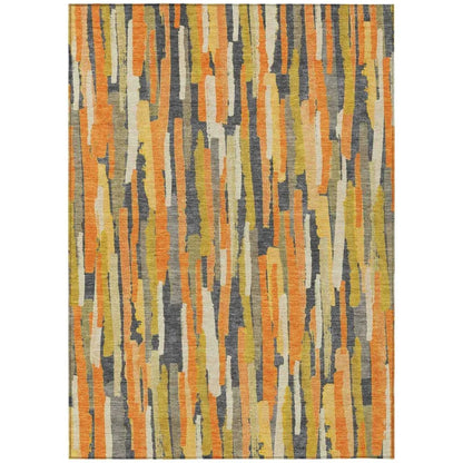 LOOMLAN Rugs Dunae Orange Washable Indoor-Outdoor Rug