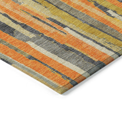 LOOMLAN Rugs Dunae Orange Washable Indoor-Outdoor Rug