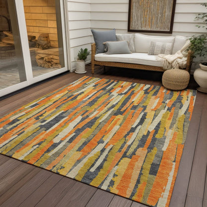 LOOMLAN Rugs Dunae Orange Washable Indoor-Outdoor Rug