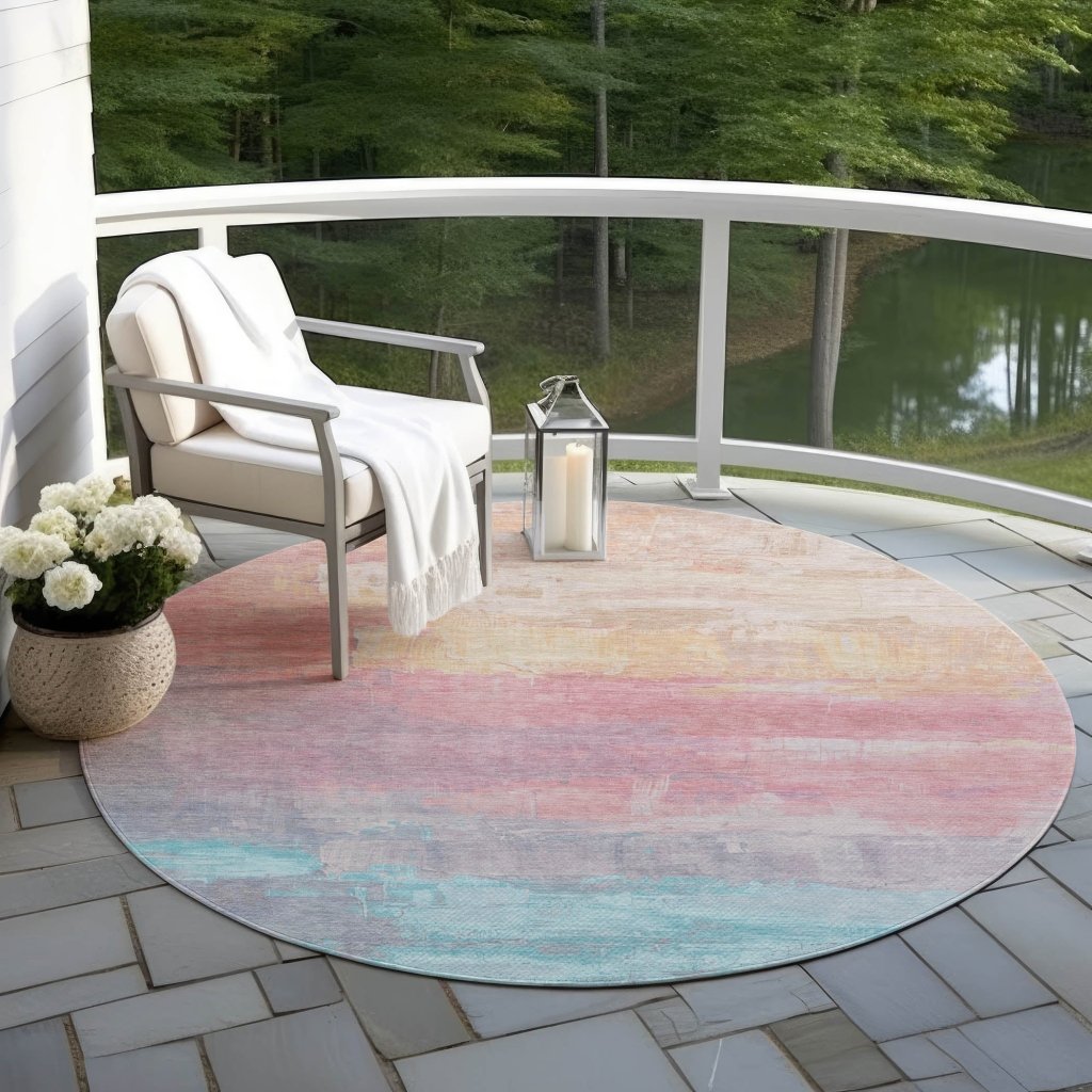 LOOMLAN Rugs Duskaria Orange Washable Indoor-Outdoor Rug