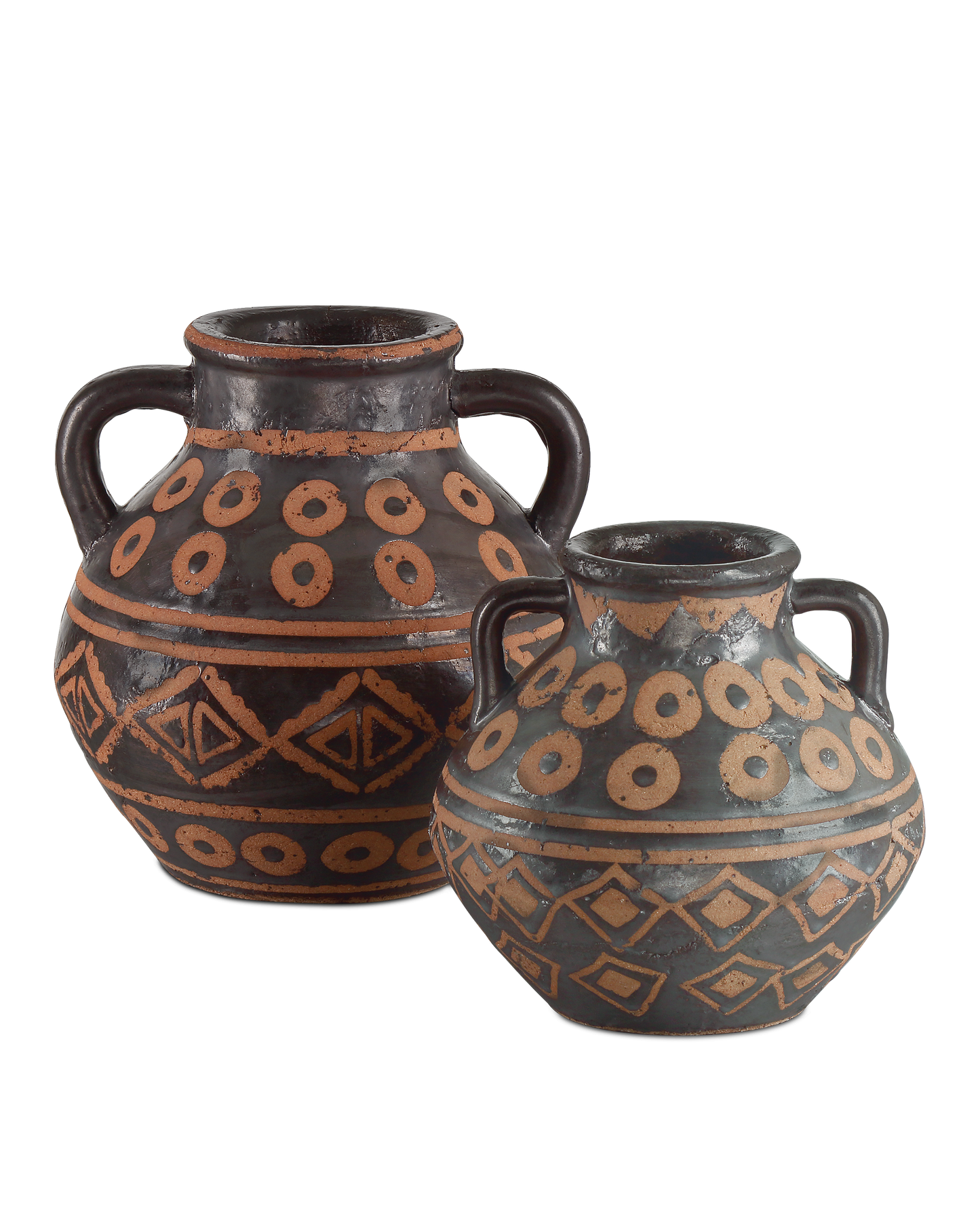 Nought Terracotta Coffee Brown Vase (Set of 2)