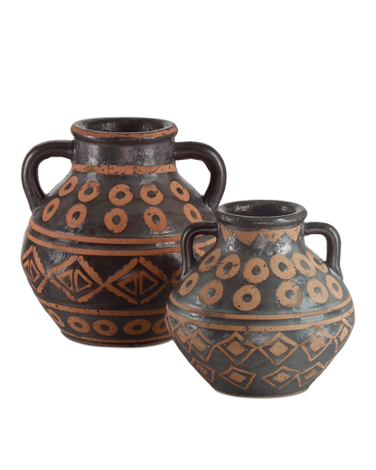 Nought Terracotta Coffee Brown Vase (Set of 2)