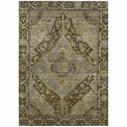 Kaelanor Brown Washable Indoor-Outdoor Rug