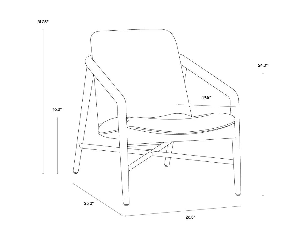 Cinelli Leather Upholstered Lounge Chair