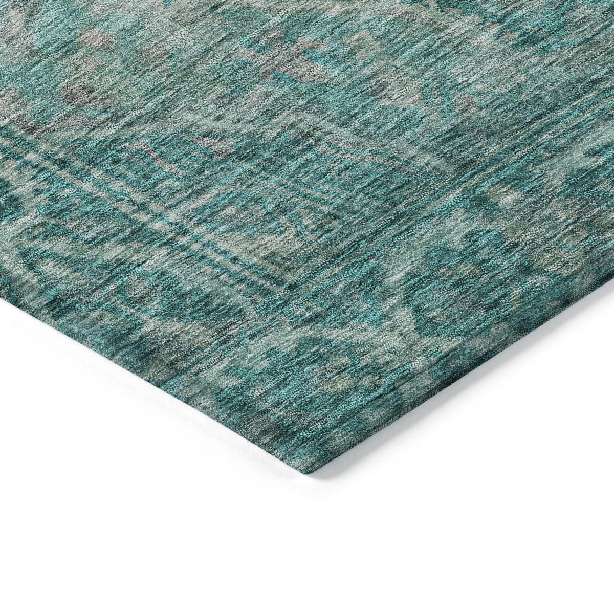 Kaelanor Teal Washable Indoor-Outdoor Rug