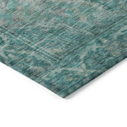 Kaelanor Teal Washable Indoor-Outdoor Rug