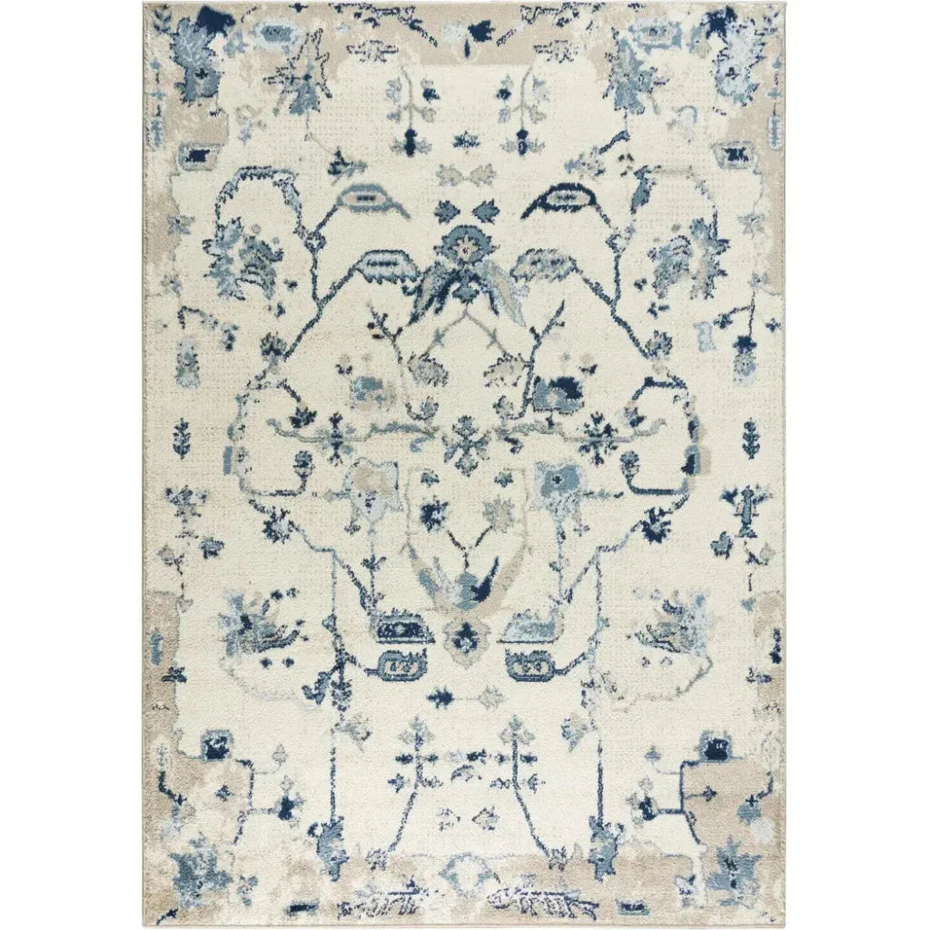 Cons Floral Blue Kitchen Hallway Runner Rug