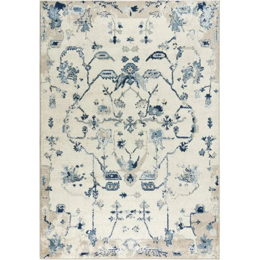 Cons Floral Blue Kitchen Hallway Runner Rug