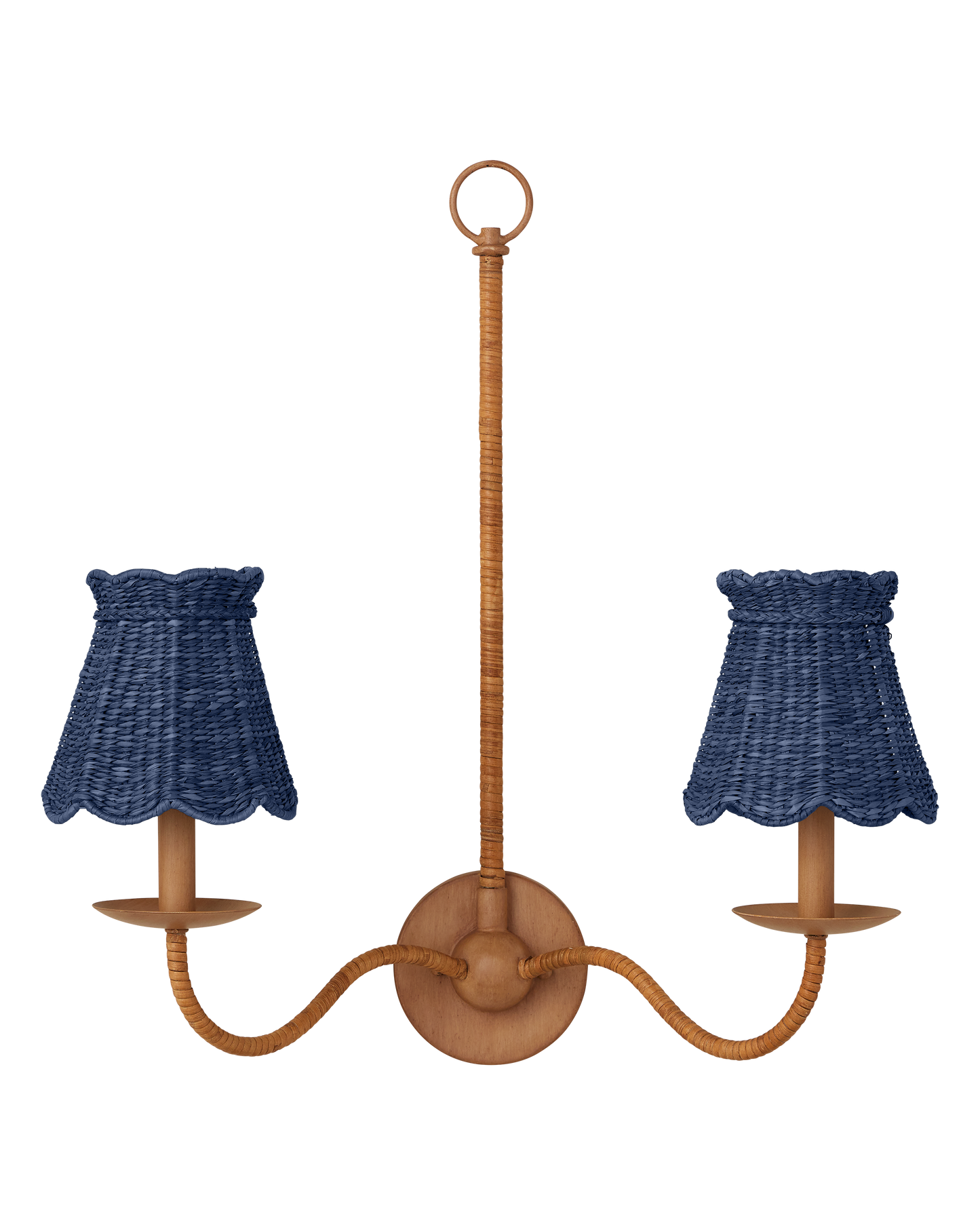 Annabelle Seagrass Blue Tapered Chandelier Shade