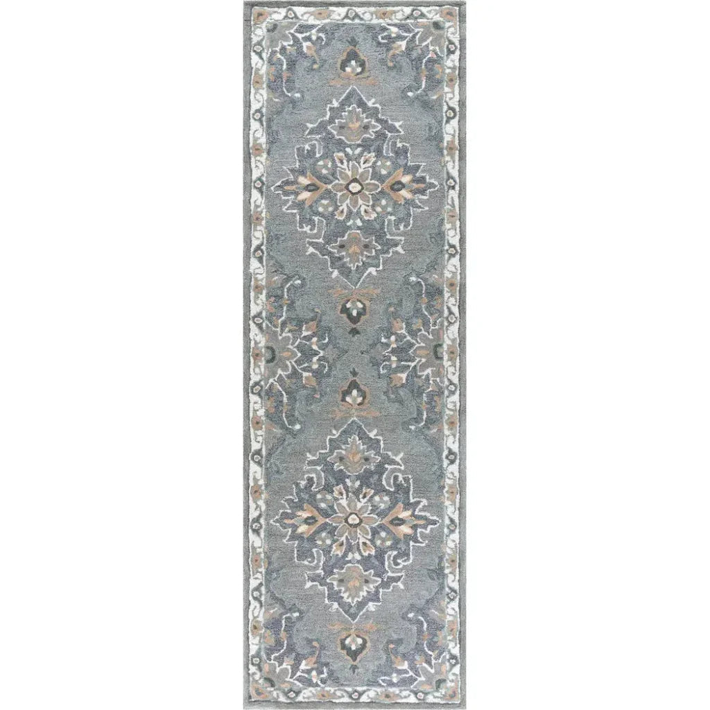 Axel Central Medallion Gray Large Area Rugs - LOOMLAN - LOOMLAN - Area Rugs