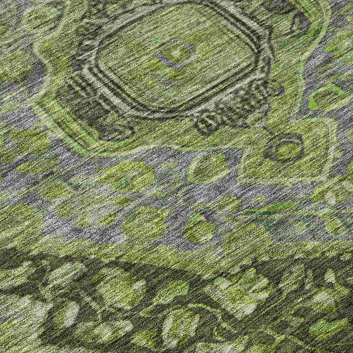 Kaelanor Green Washable Indoor-Outdoor Rug