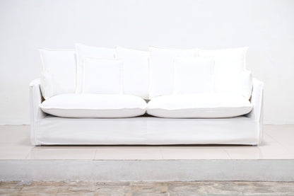 Jason White Fabric Slipcover Outdoor Sofa -- White