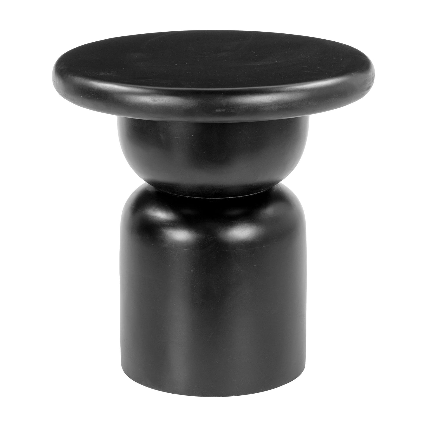 Hals Wood Black Round Side Table