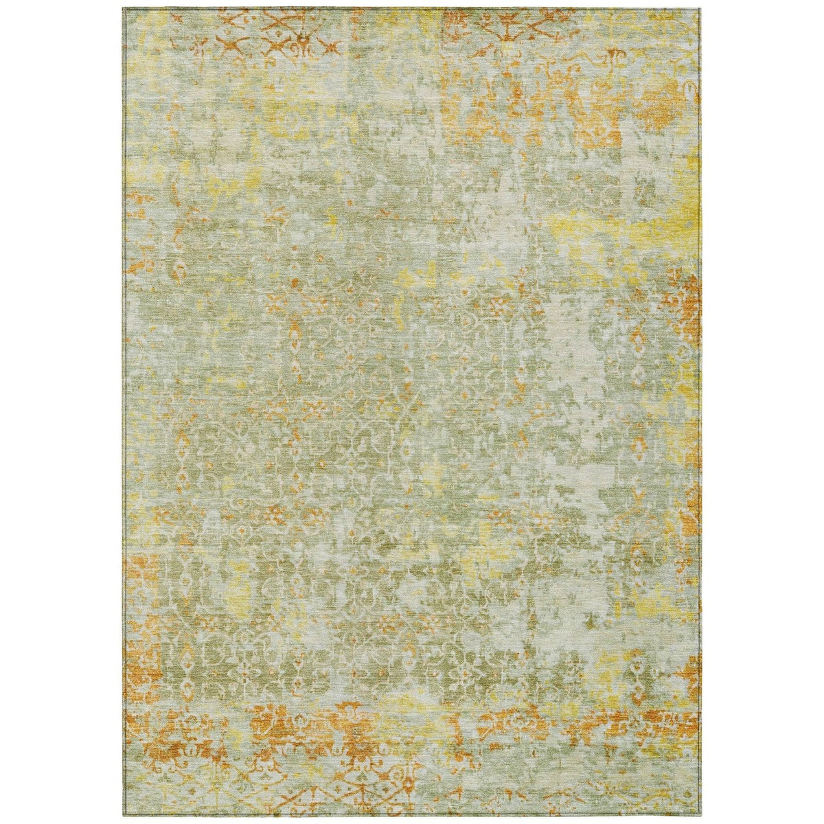 Jaelara Green Washable Indoor-Outdoor Rug
