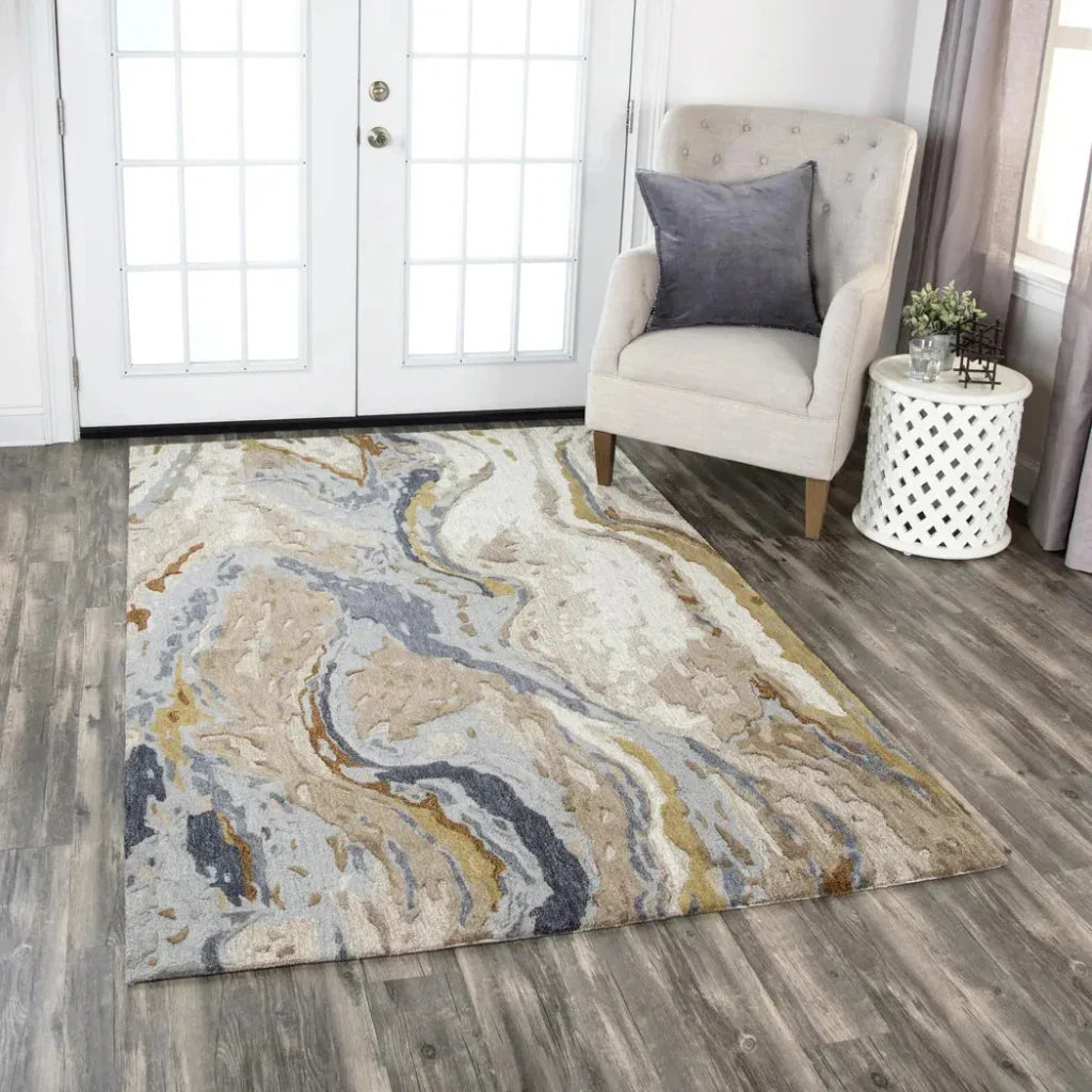 Bole Abstract Beige Large Area Rugs For Living Room -- beige