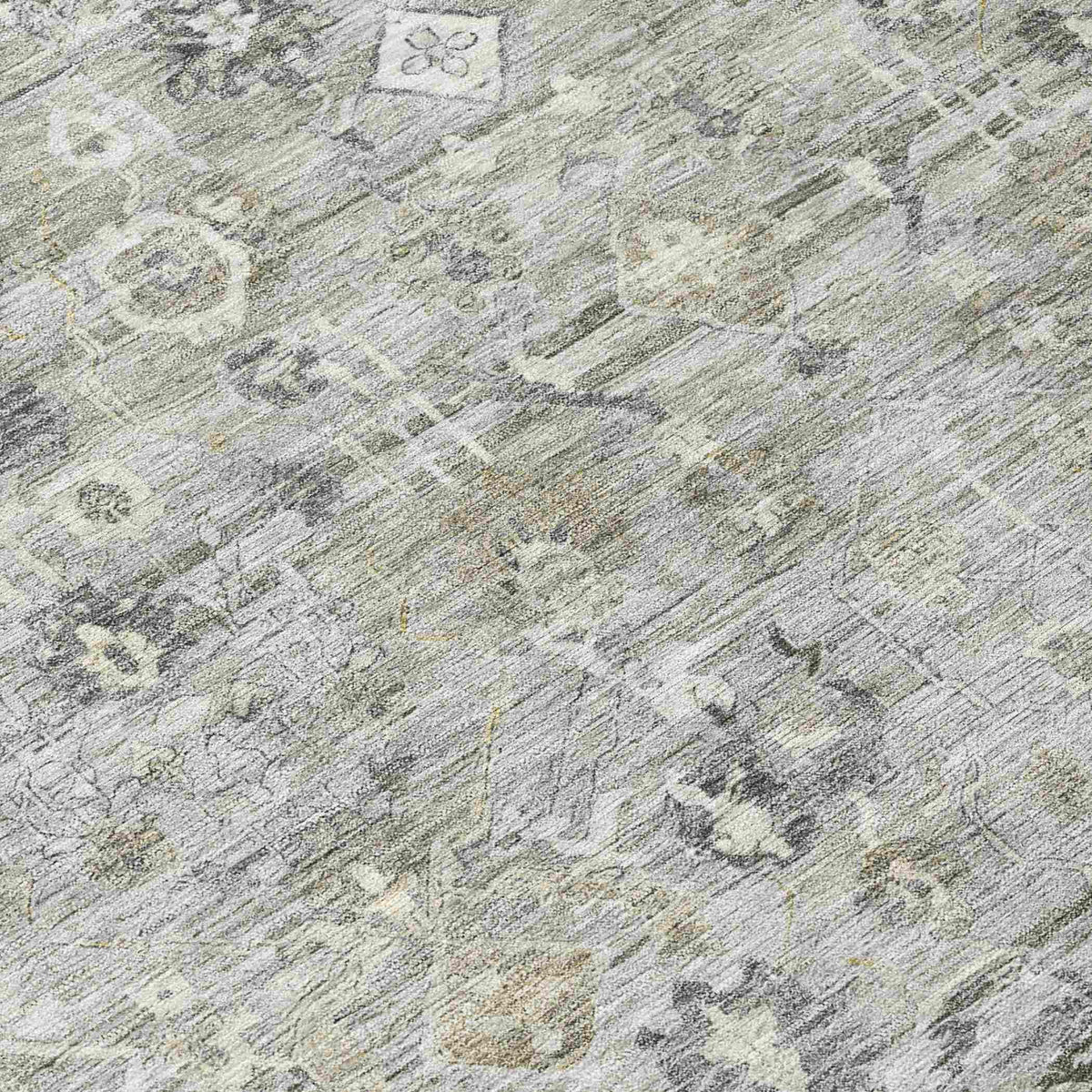 Laeel Gray Washable Indoor-Outdoor Rug