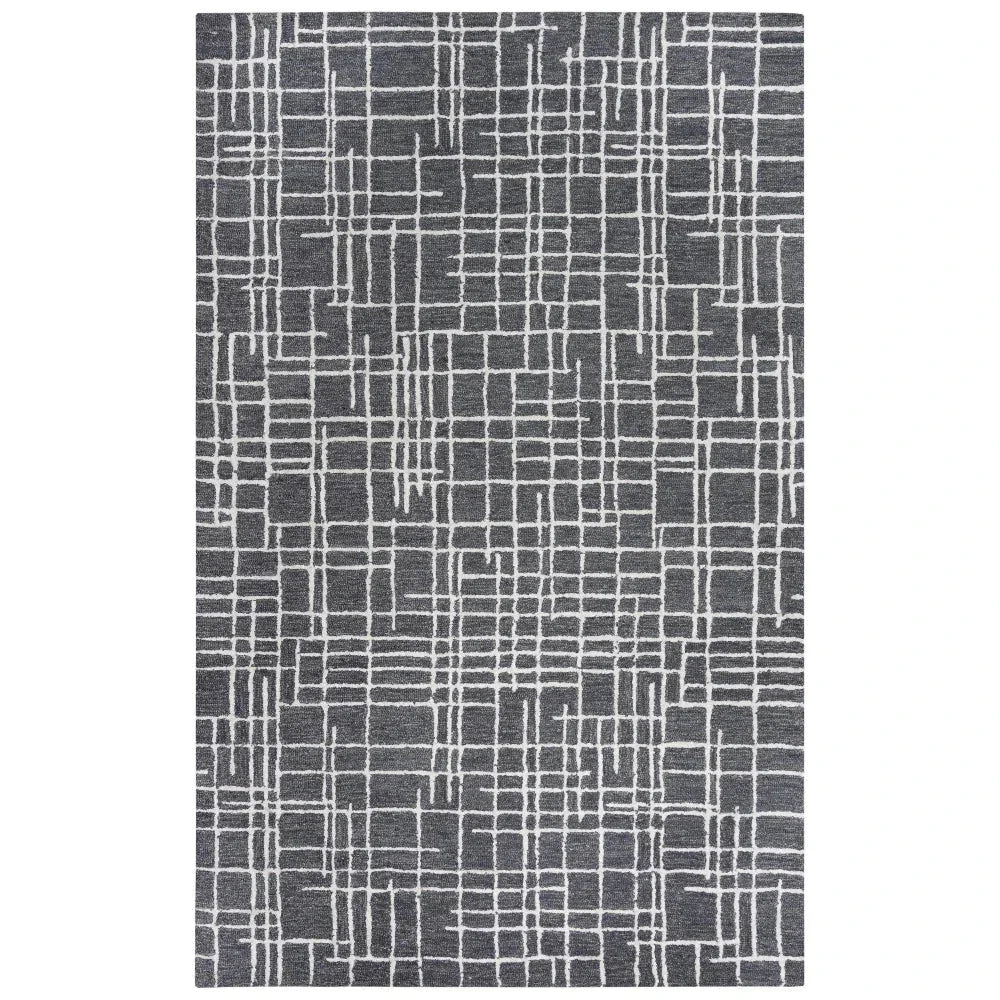 Baab Geometric Charcoal Area Rugs For Living Room