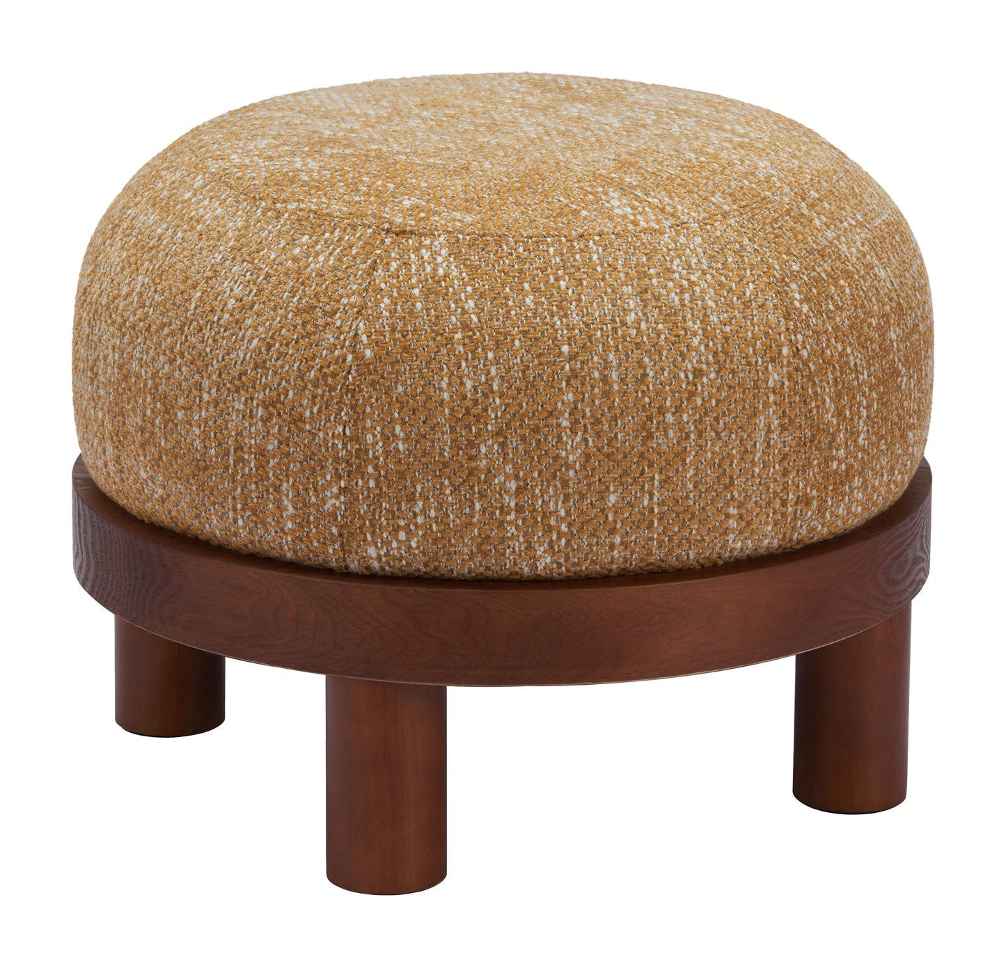 Gome Wood Oat Yellow Ottoman