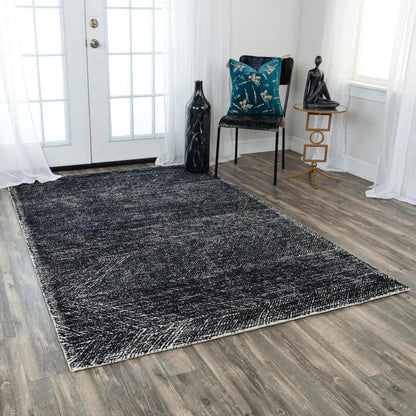 Caca Chevron Black Area Rugs For Living Room -- black