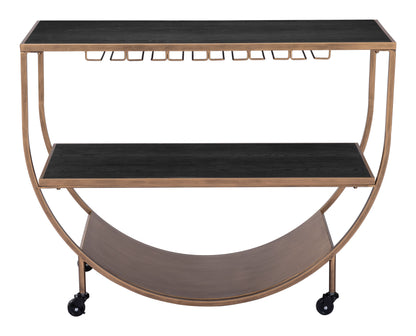 Bechet Brass Black Bar Cart