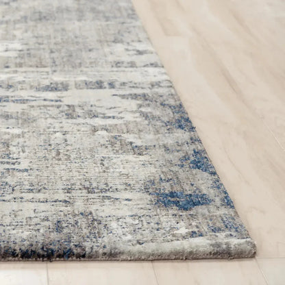 Auri Abstract Gray/ Blue Large Area Rugs -- blue