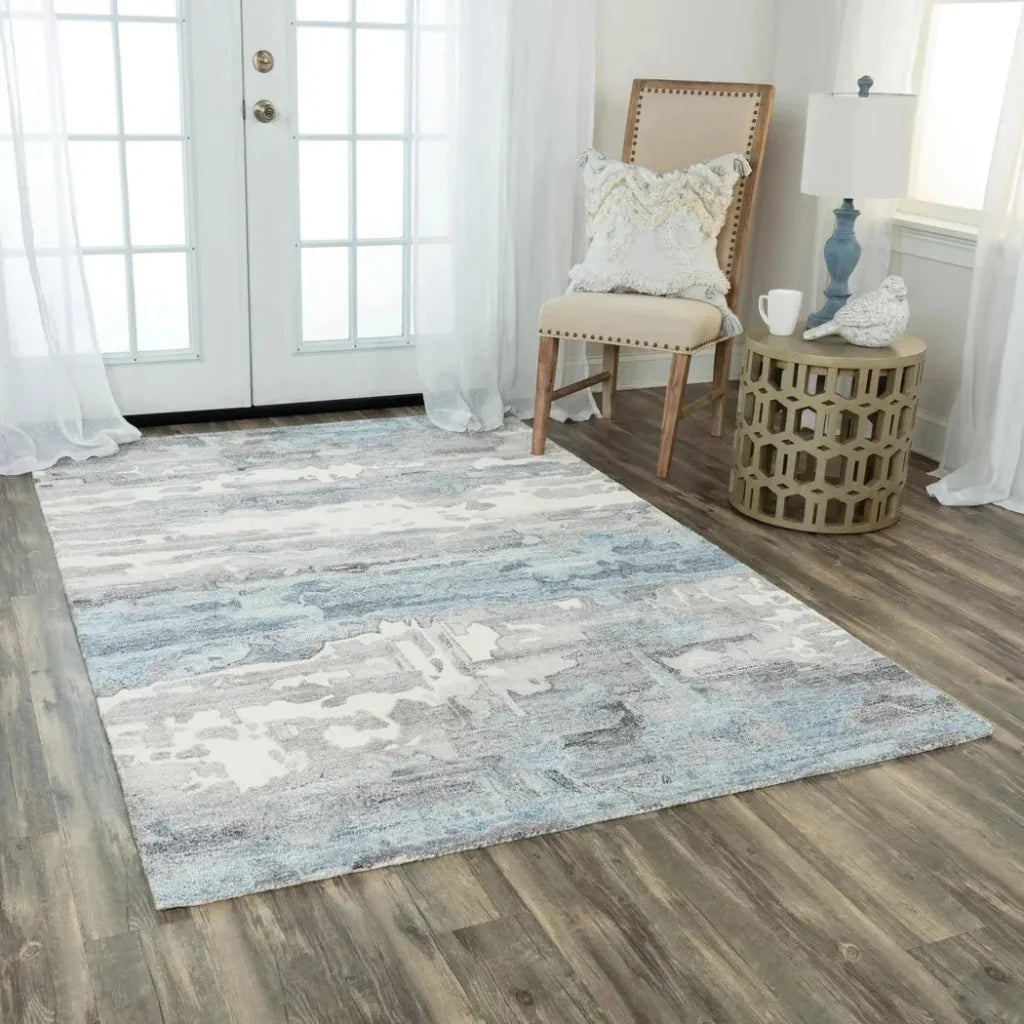 Bute Abstract Gray Area Rugs For Living Room -- gray