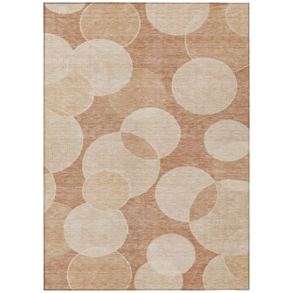 Jaelanor Orange Washable Indoor-Outdoor Rug