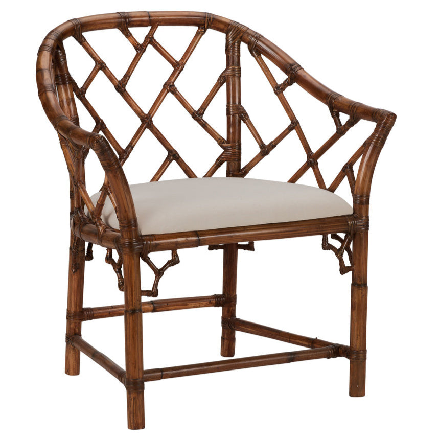 Chippendale Bamboo Rattan Arm Chair