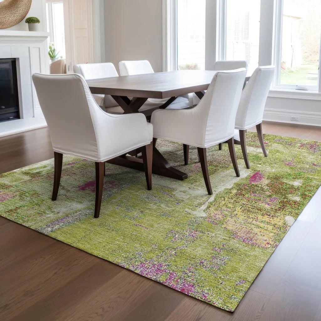 Aria Lime Washable Indoor-Outdoor Rug -- view 2