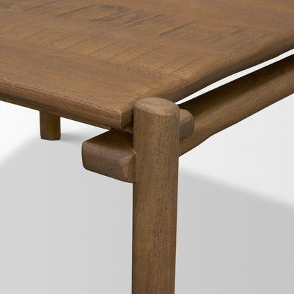 Riven 28" Square Oak Wood Side Table -- Brown