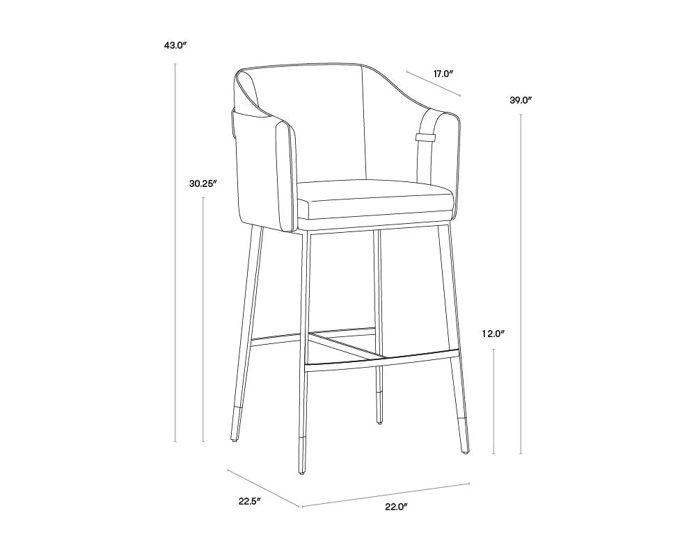 Carter Leather Upholstered Barstool