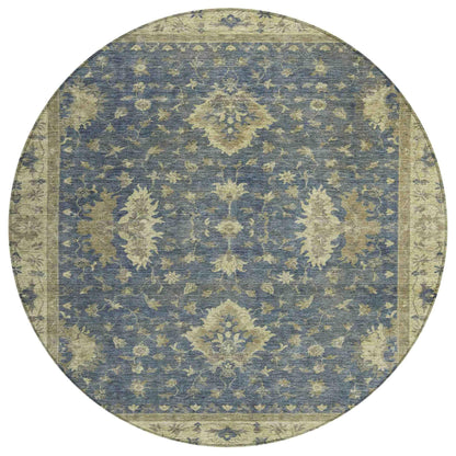 Iriaris Blue Washable Indoor-Outdoor Rug