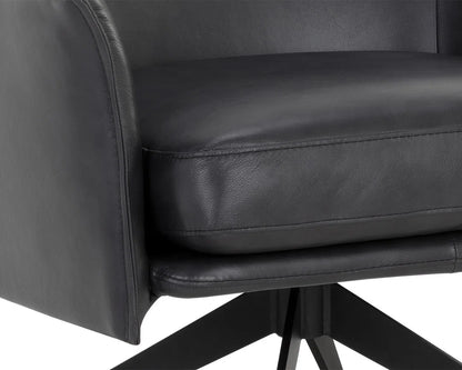 Crosby Leather Upholstered Swivel Lounge Chair