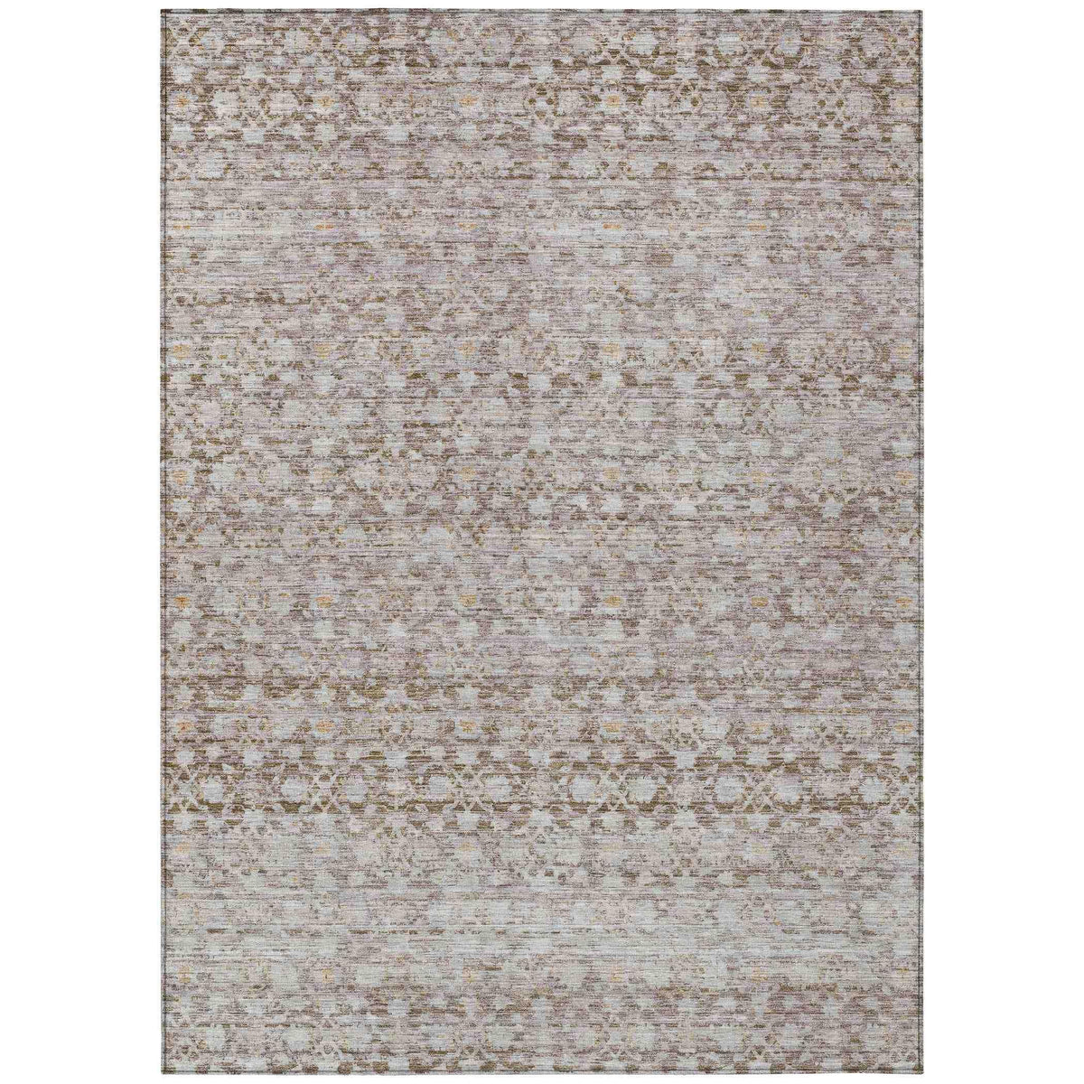 Irior Brown Washable Indoor-Outdoor Rug