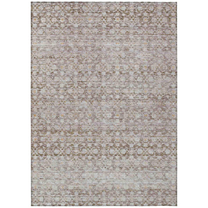 Irior Brown Washable Indoor-Outdoor Rug