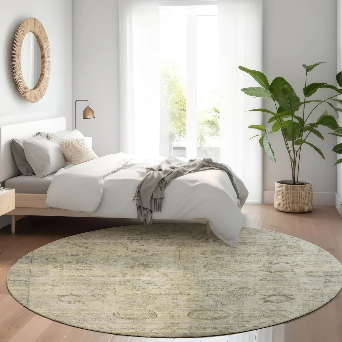 Laeanor Brown Washable Indoor-Outdoor Rug