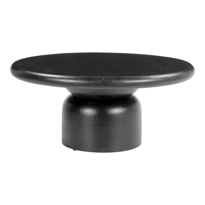 Hals Wood Black Round Coffee Table