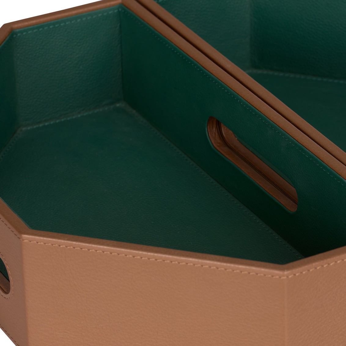 Wildwood Burke Brown Leather Tray (Set of 2)