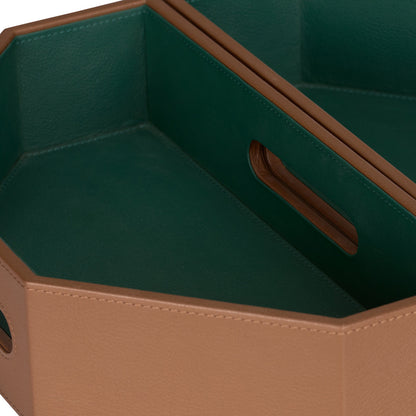 Wildwood Burke Brown Leather Tray (Set of 2)