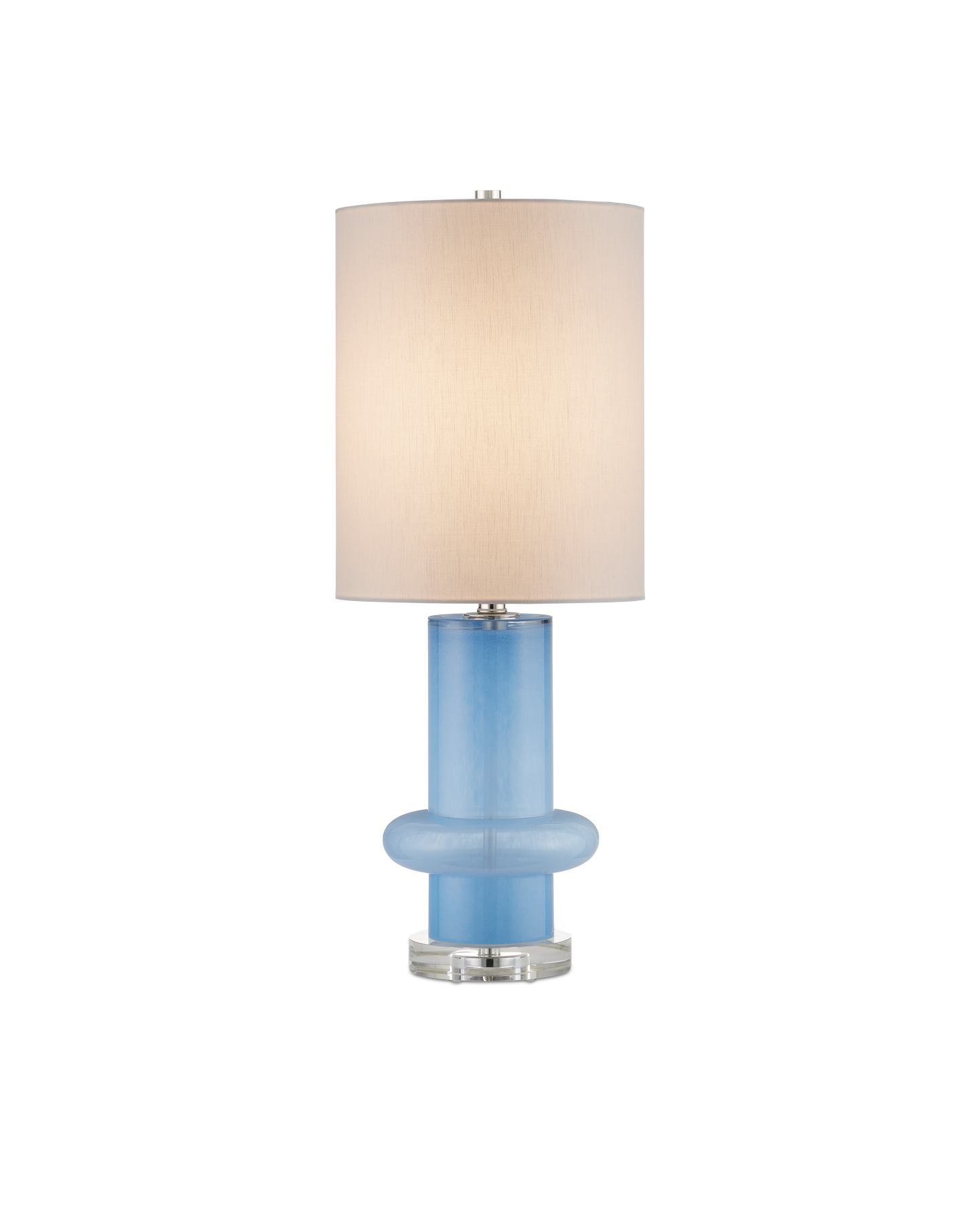 Aquaviva Glass and Metal Blue Table Lamp