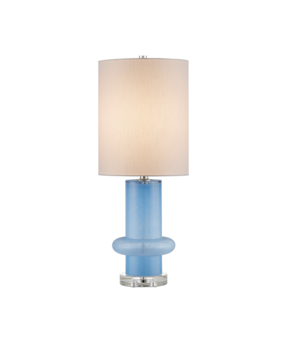 Aquaviva Glass and Metal Blue Table Lamp