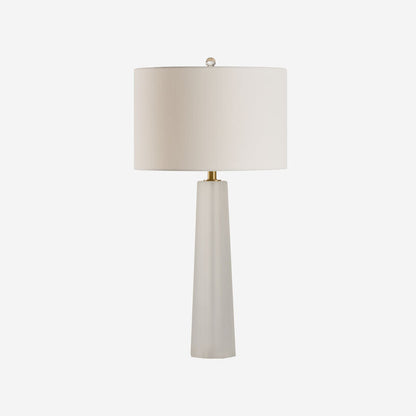Chelsea House Frosted Crystal Crisp White Fabric Shade Table Lamp
