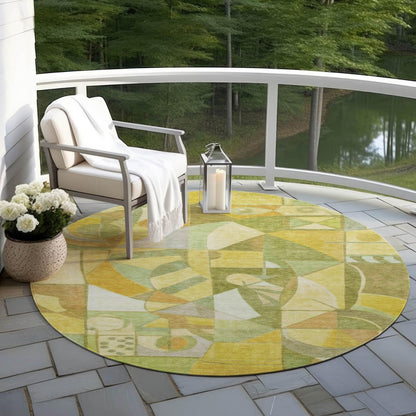 Jaelius Fern Washable Indoor-Outdoor Rug