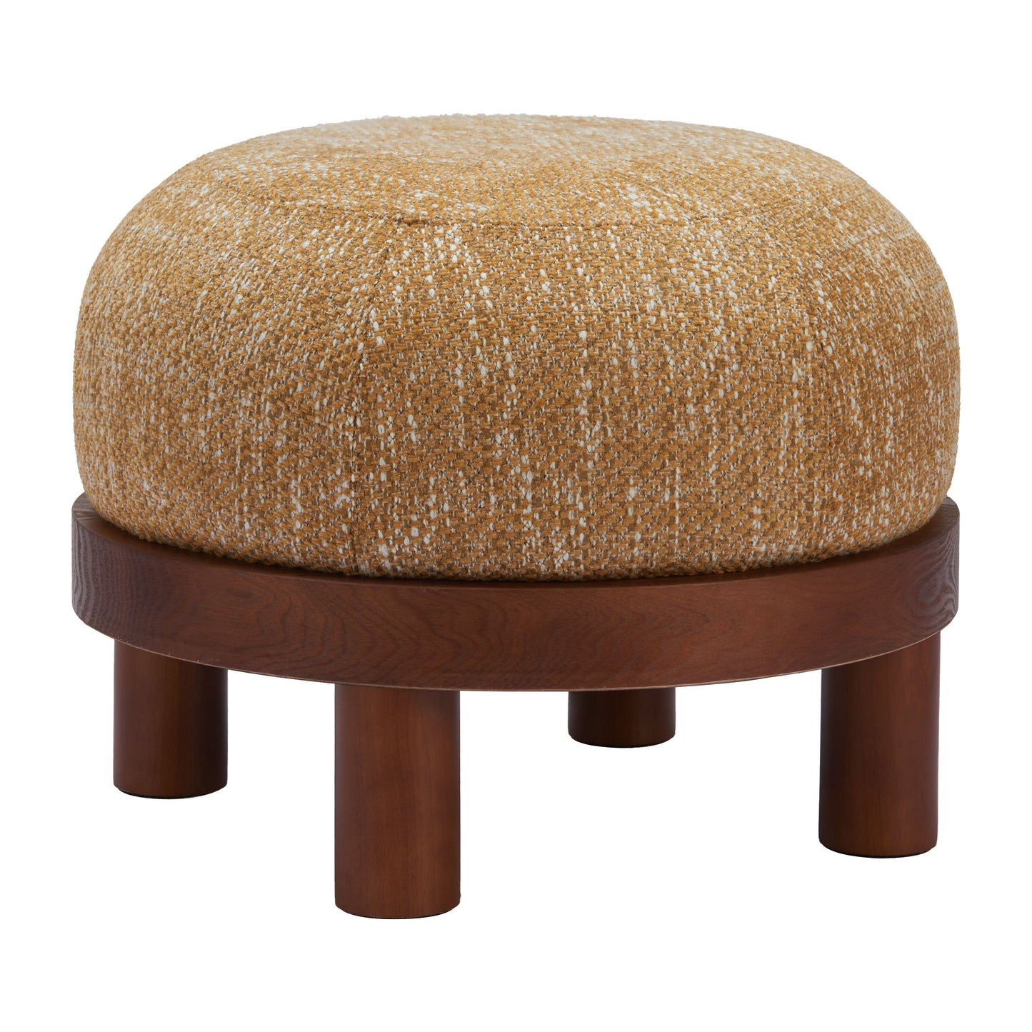 Gome Wood Oat Yellow Ottoman