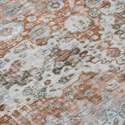 Jaelien Orange Washable Indoor-Outdoor Rug