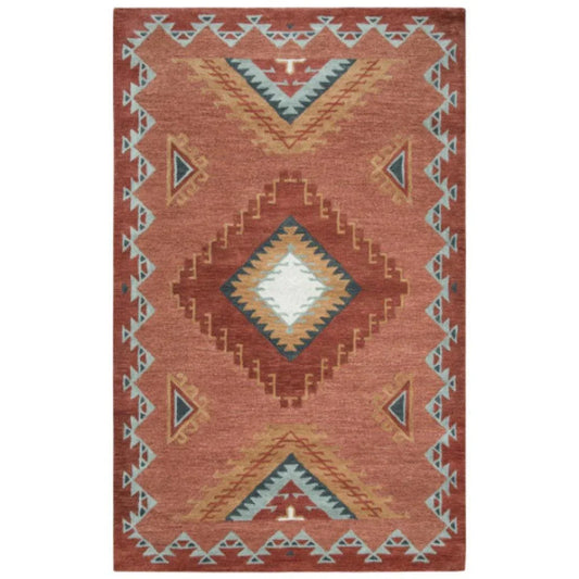LOOMLAN Bars Tribal Rust Large Area Rugs