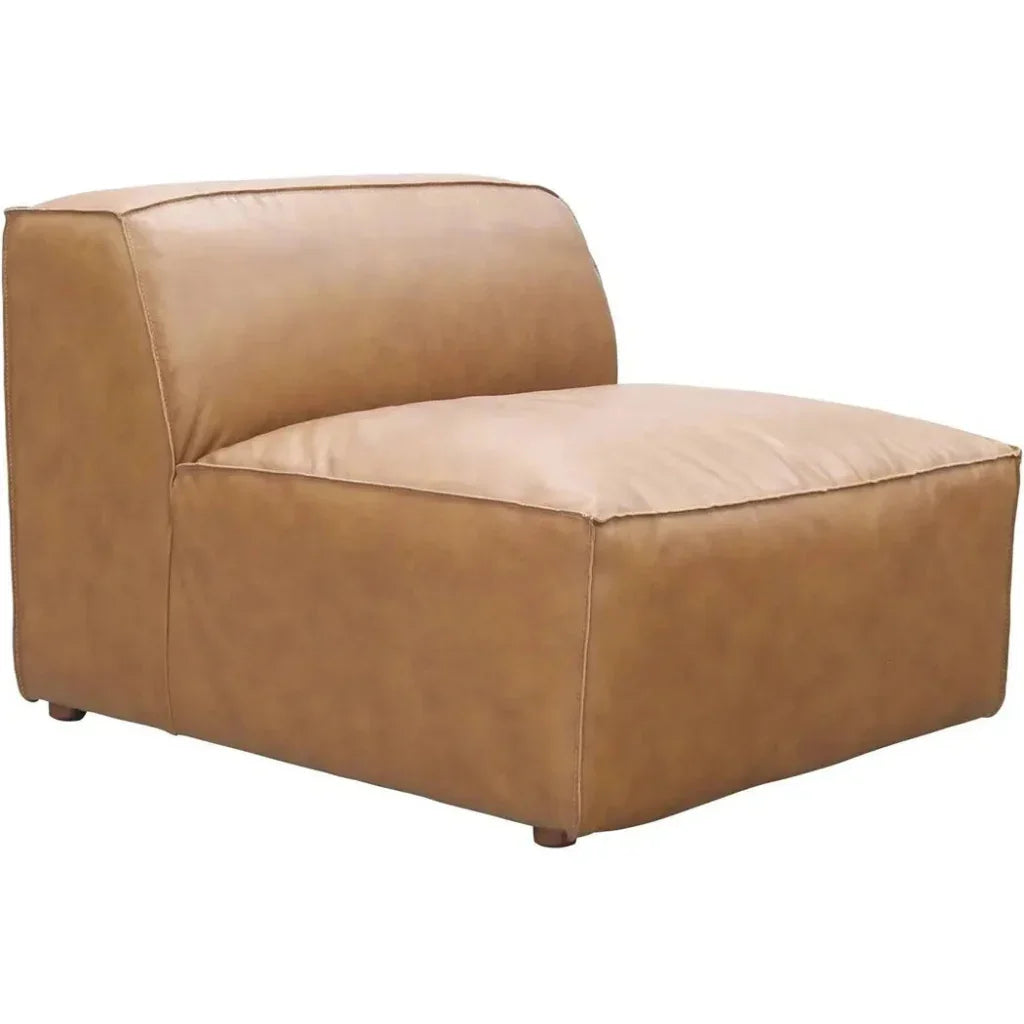 Form Tan Modular Leather Slipper Chair Modular Unit